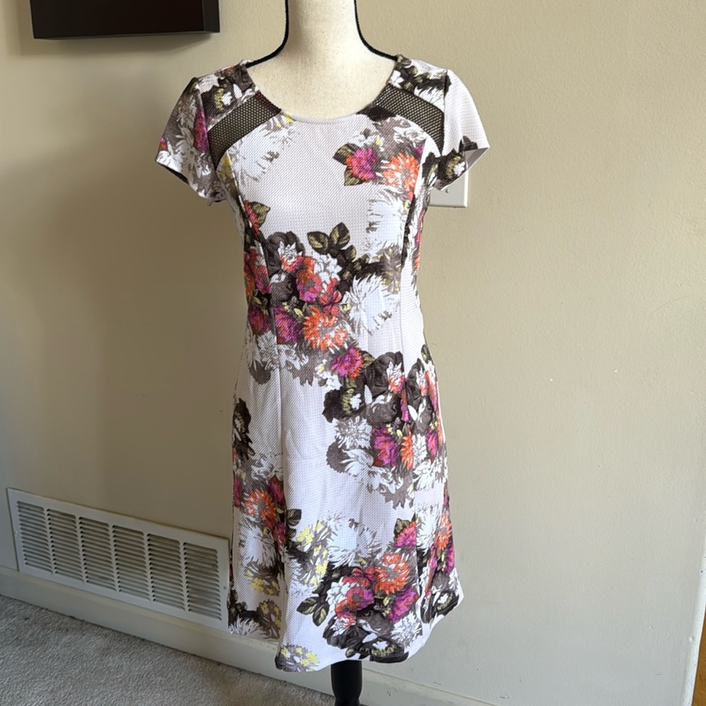 INC International Concepts Floral Dress - Pink, Brown, White